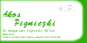 akos pigniczki business card